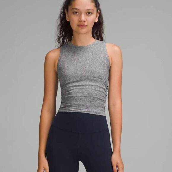 lululemon athletica Tops - lululemon athletica License to Train Tight-Fit Tank Top Heathered Black Size 4